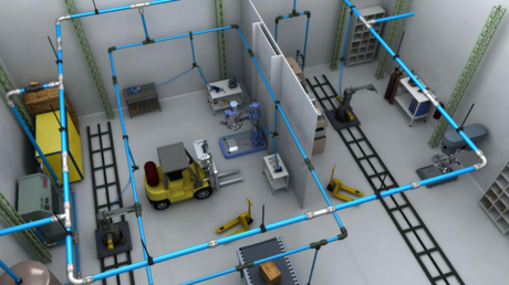 Distribución de la red de tubería de aire comprimido SmartPipe+